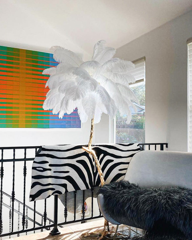 WOMO Lampe sur Pied Arbre Palmier Plumes - WM7000