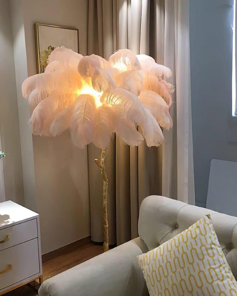 WOMO Lampe sur Pied Arbre Palmier Plumes - WM7000