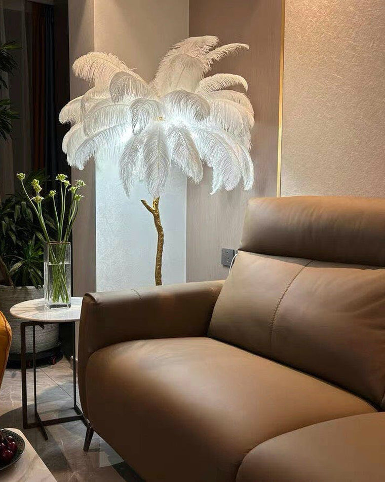 WOMO Lampe sur Pied Arbre Palmier Plumes - WM7000