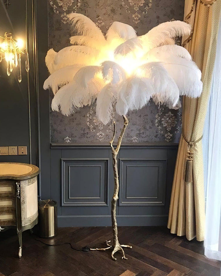 WOMO Lampe sur Pied Arbre Palmier Plumes - WM7000