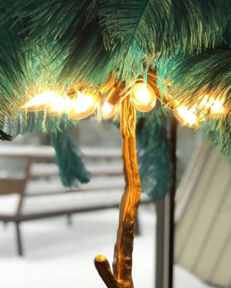 WOMO Lampe sur Pied Arbre Palmier Plumes - WM7000
