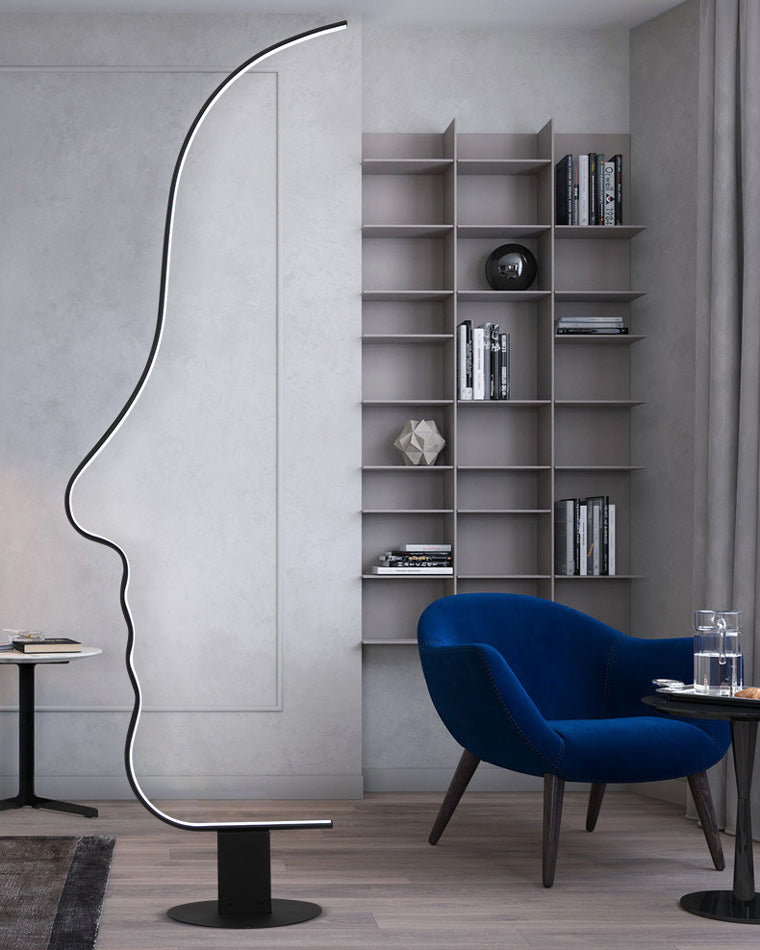 Lampadaire sculptural à profil facial WOMO-WM7002