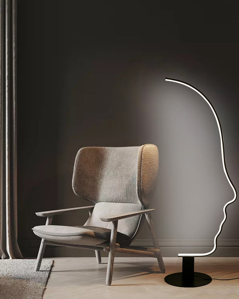 Lampadaire sculptural à profil facial WOMO-WM7002
