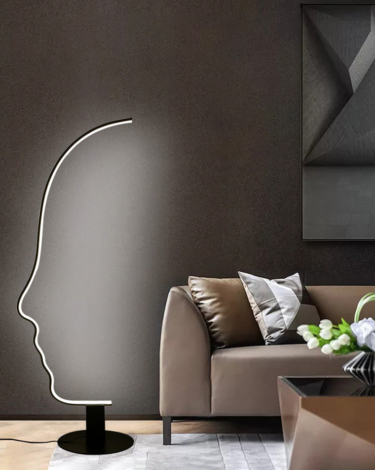 Lampadaire sculptural à profil facial WOMO-WM7002