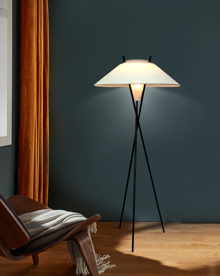 WOMO Lampe sur Pied Trépied Cône Japandi - WM7019
