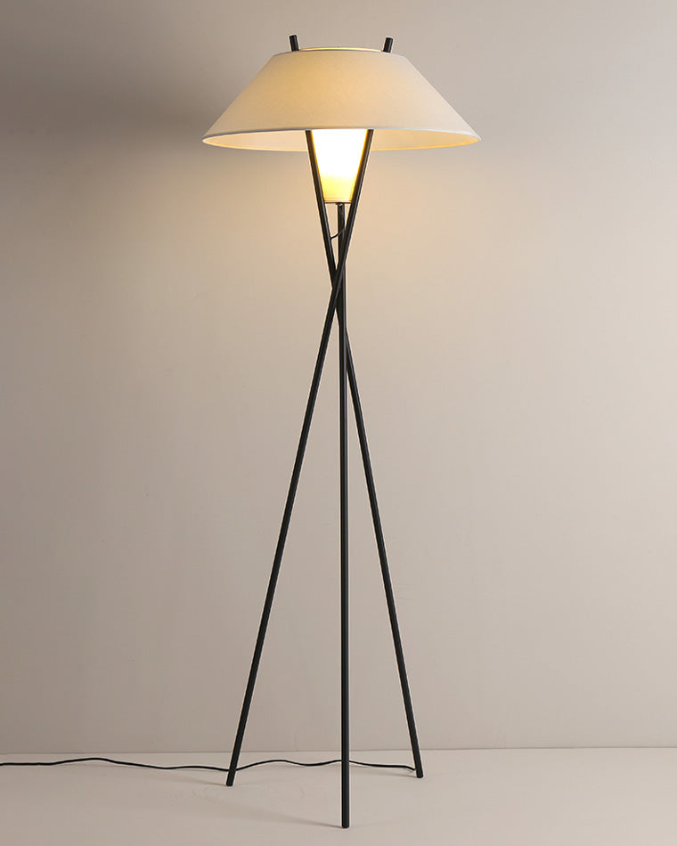 WOMO Lampe sur Pied Trépied Cône Japandi - WM7019