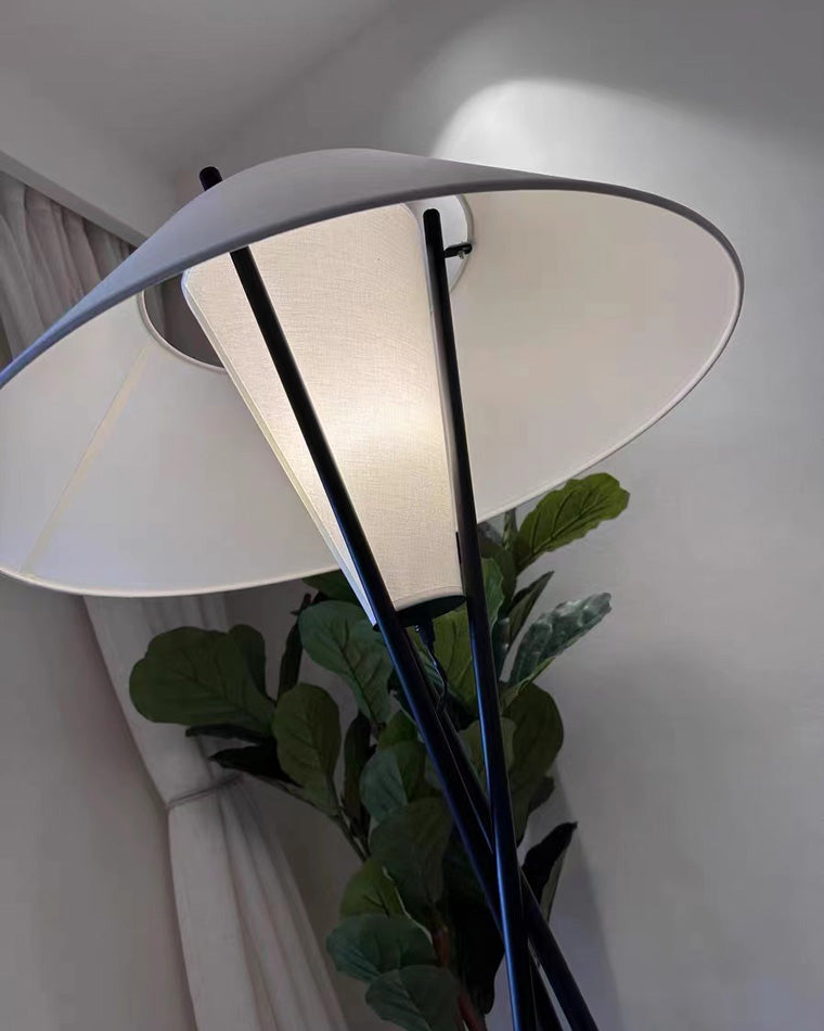 WOMO Lampe sur Pied Trépied Cône Japandi - WM7019