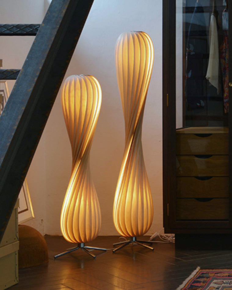 WOMO Lampe sur Pied Bois Tour Tordue - WM7044