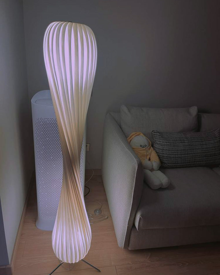 WOMO Lampe sur Pied Bois Tour Tordue - WM7044