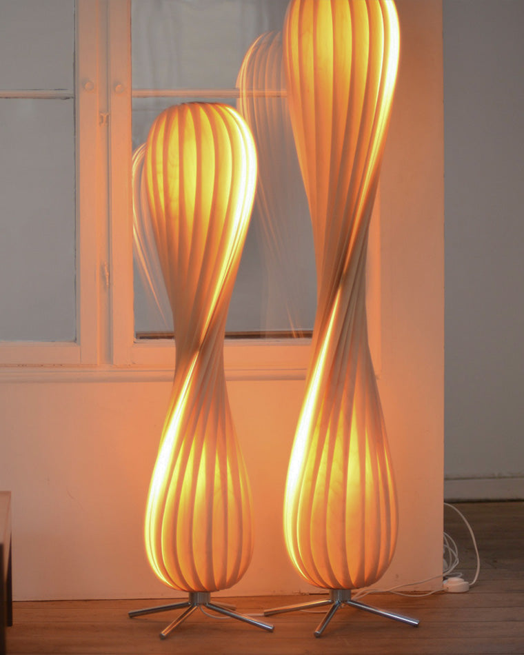 WOMO Lampe sur Pied Bois Tour Tordue - WM7044