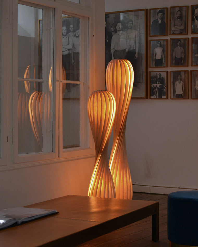 WOMO Lampe sur Pied Bois Tour Tordue - WM7044