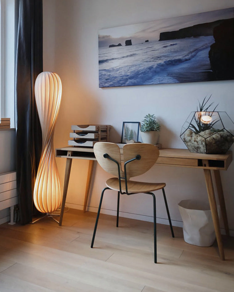 WOMO Lampe sur Pied Bois Tour Tordue - WM7044