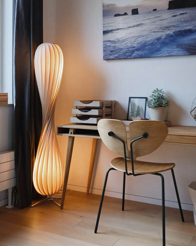 WOMO Lampe sur Pied Bois Tour Tordue - WM7044
