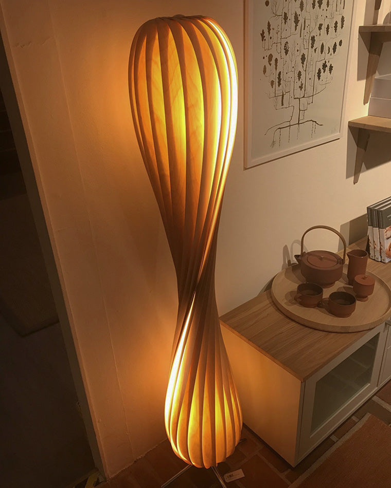 WOMO Lampe sur Pied Bois Tour Tordue - WM7044