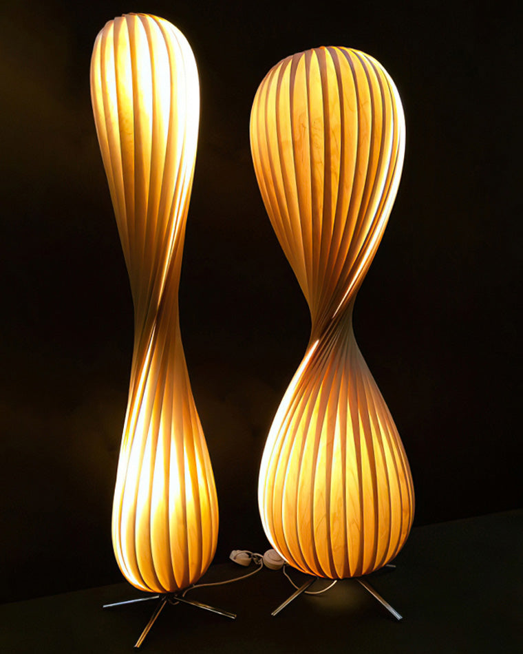 WOMO Lampe sur Pied Bois Tour Tordue - WM7044