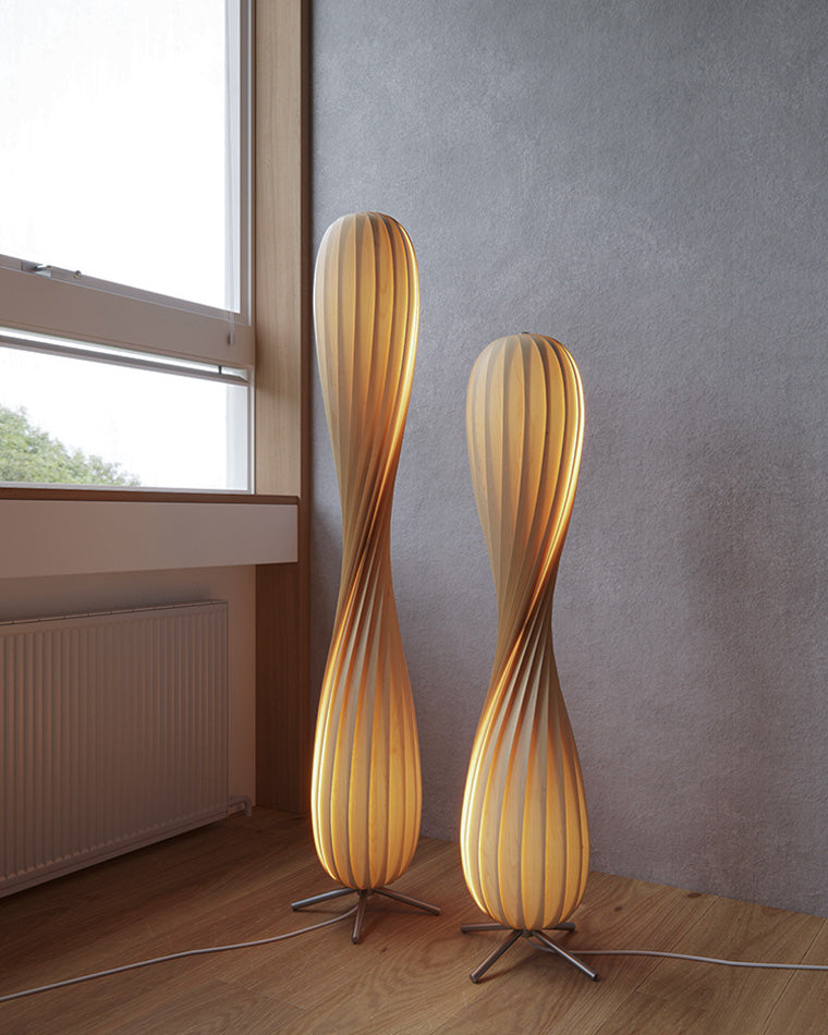 WOMO Lampe sur Pied Bois Tour Tordue - WM7044