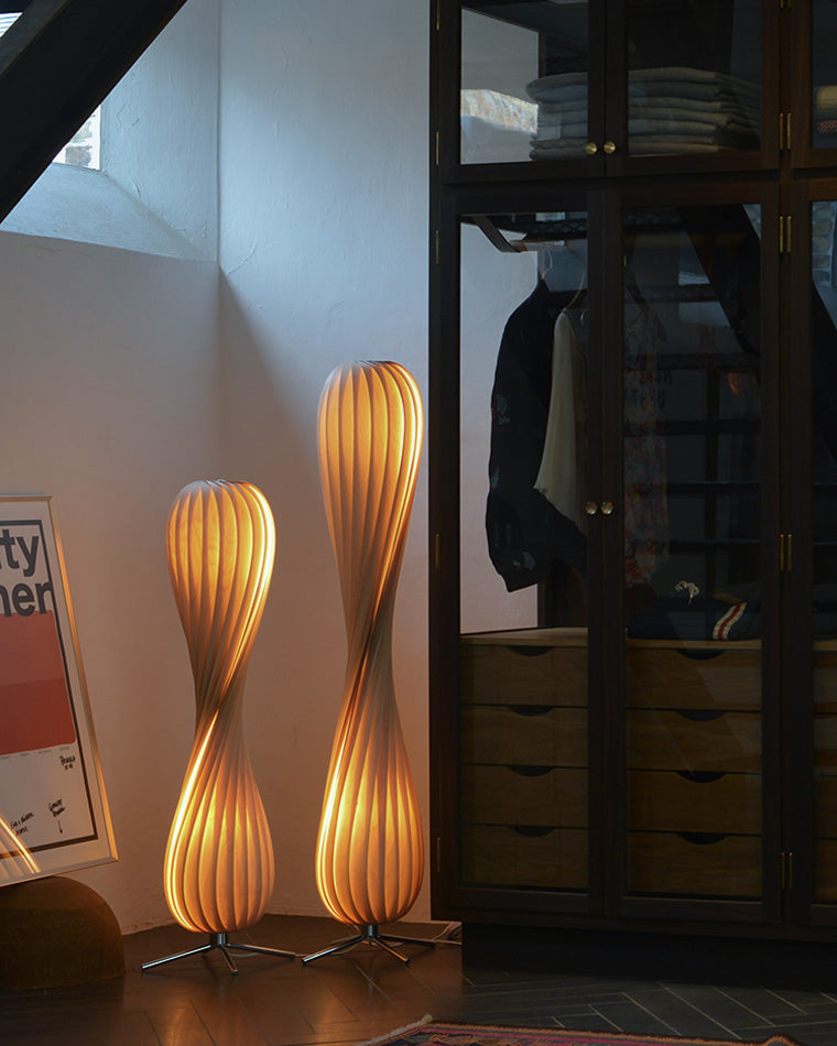 WOMO Lampe sur Pied Bois Tour Tordue - WM7044