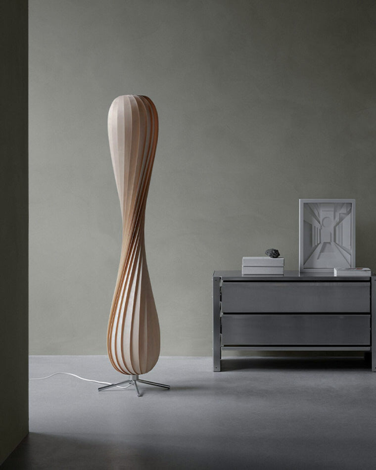 WOMO Lampe sur Pied Bois Tour Tordue - WM7044