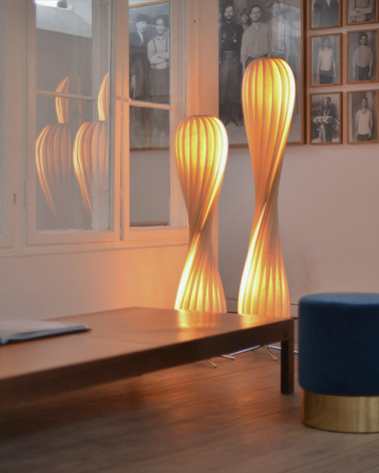 WOMO Lampe sur Pied Bois Tour Tordue - WM7044