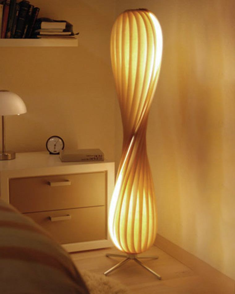 WOMO Lampe sur Pied Bois Tour Tordue - WM7044