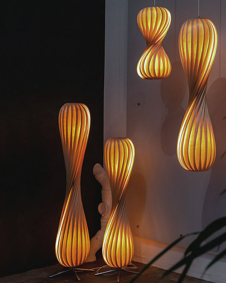 WOMO Lampe sur Pied Bois Tour Tordue - WM7044