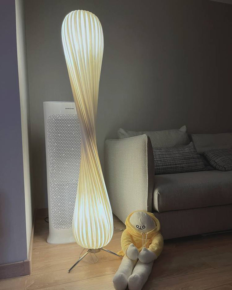 WOMO Lampe sur Pied Bois Tour Tordue - WM7044