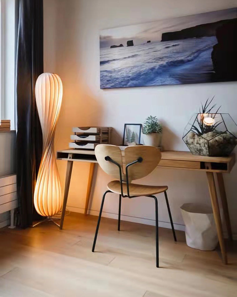 WOMO Lampe sur Pied Bois Tour Tordue - WM7044