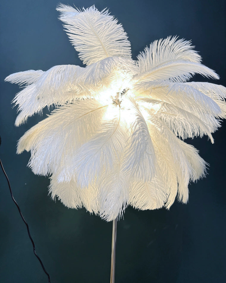 WOMO Lampe sur Pied Arbre Palmier Plumes avec Plateau - WM7052