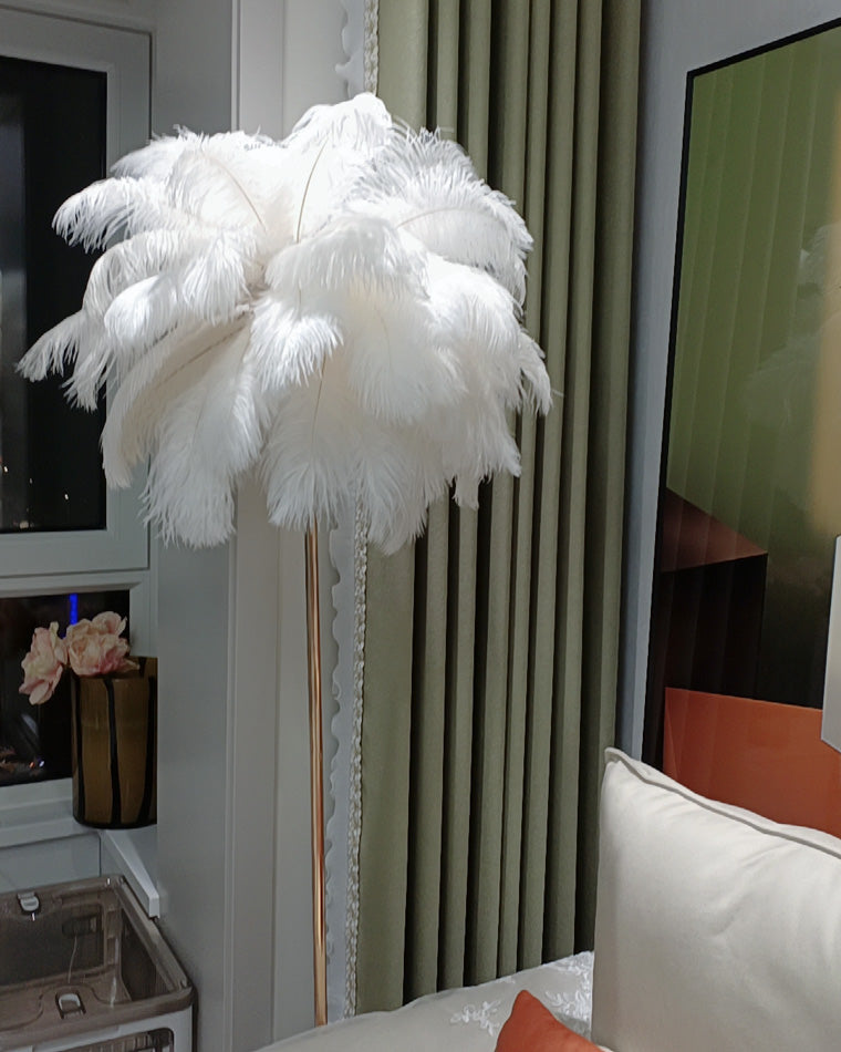 WOMO Lampe sur Pied Arbre Palmier Plumes avec Plateau - WM7052