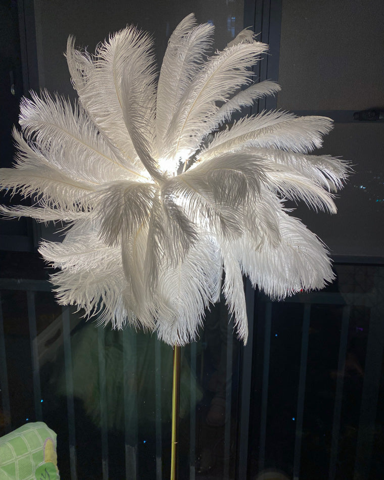 WOMO Lampe sur Pied Arbre Palmier Plumes avec Plateau - WM7052