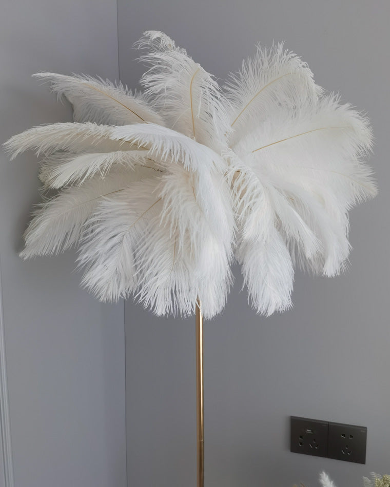 WOMO Lampe sur Pied Arbre Palmier Plumes avec Plateau - WM7052