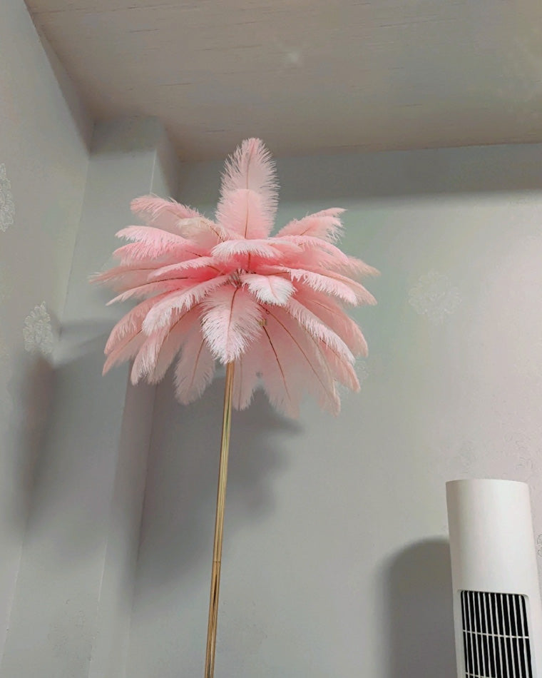 WOMO Lampe sur Pied Arbre Palmier Plumes avec Plateau - WM7052