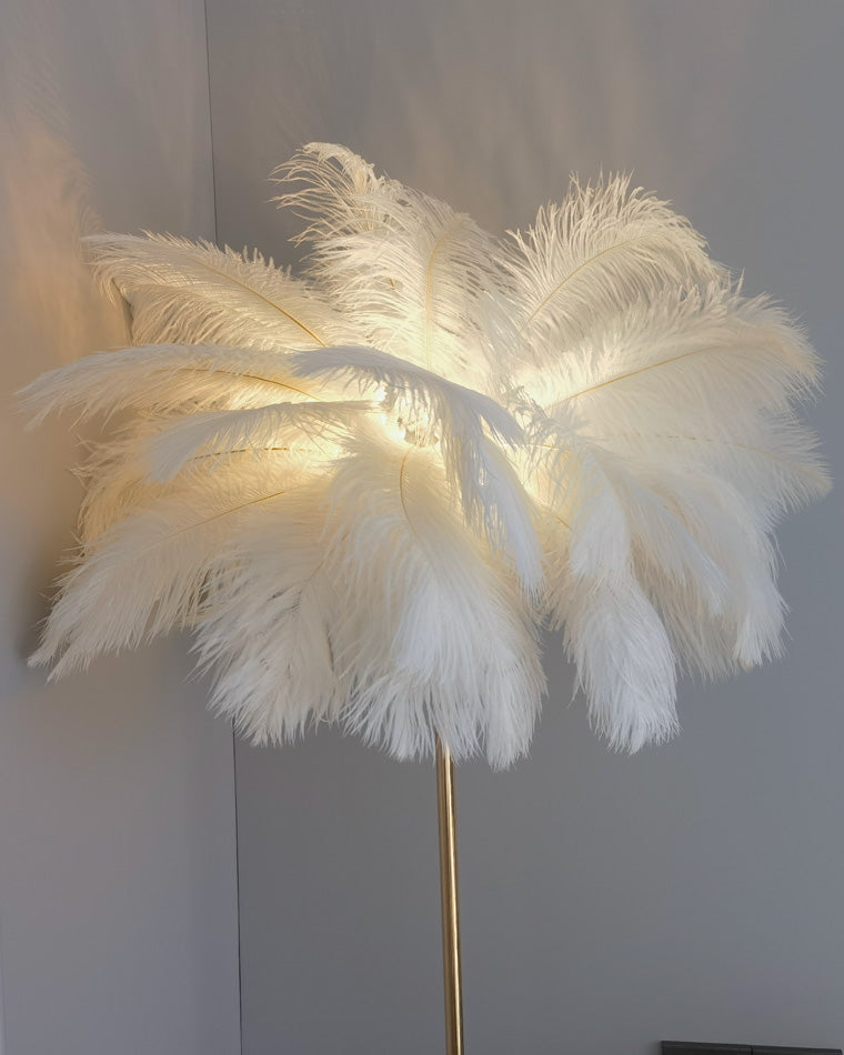 WOMO Lampe sur Pied Arbre Palmier Plumes avec Plateau - WM7052