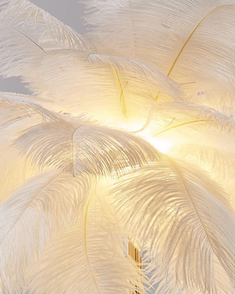 WOMO Lampe sur Pied Arbre Palmier Plumes avec Plateau - WM7052