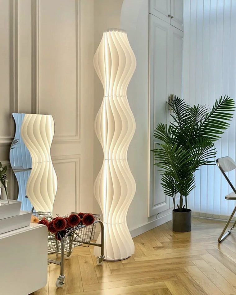 WOMO Lampe sur Pied Colonne Ondulée avec Variateur de Teinte - WM7074