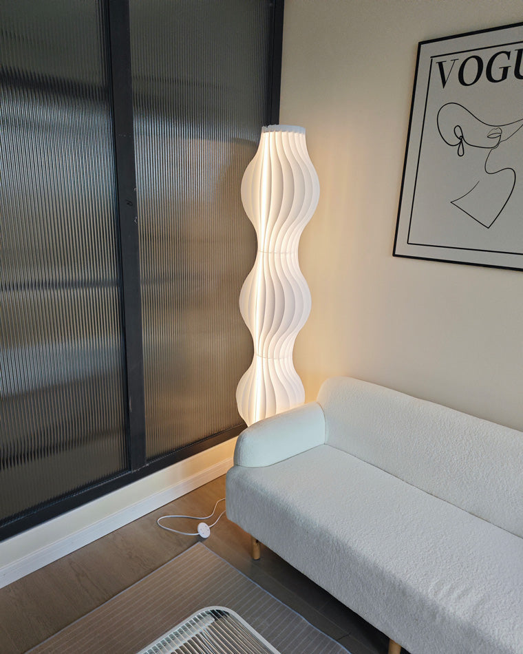 WOMO Lampe sur Pied Colonne Ondulée avec Variateur de Teinte - WM7074