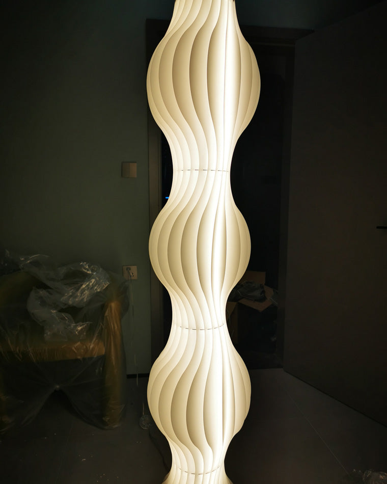WOMO Lampe sur Pied Colonne Ondulée avec Variateur de Teinte - WM7074