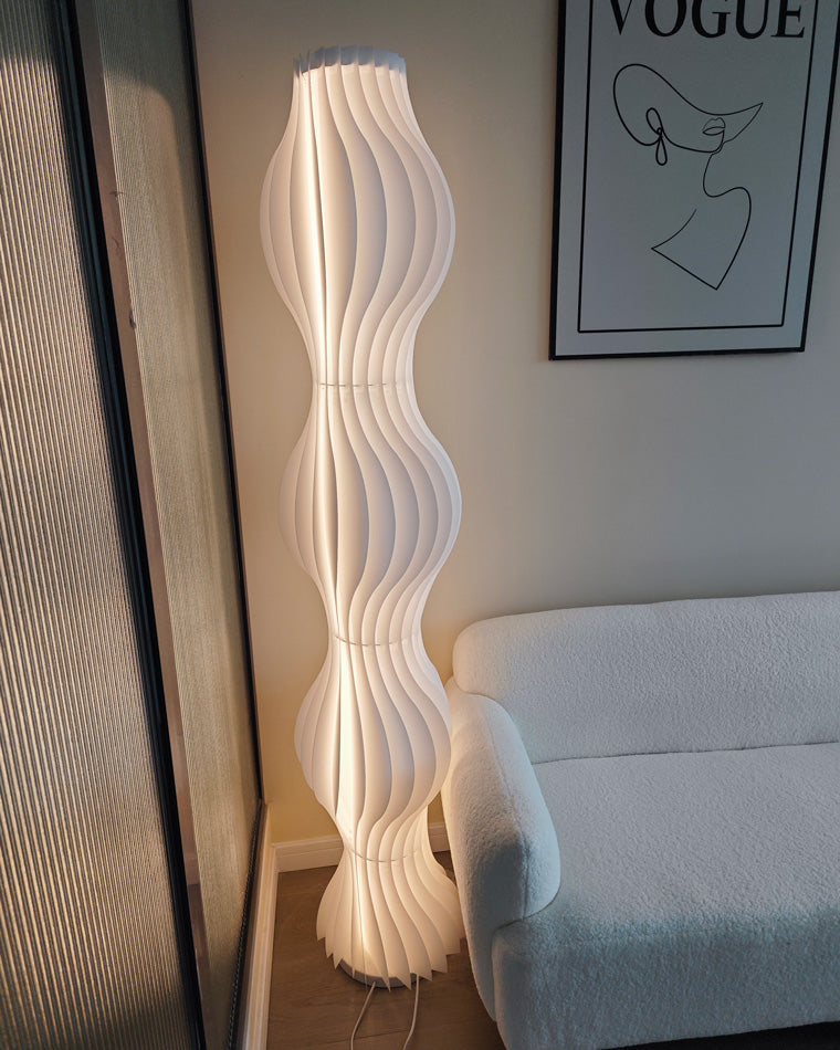 WOMO Lampe sur Pied Colonne Ondulée avec Variateur de Teinte - WM7074