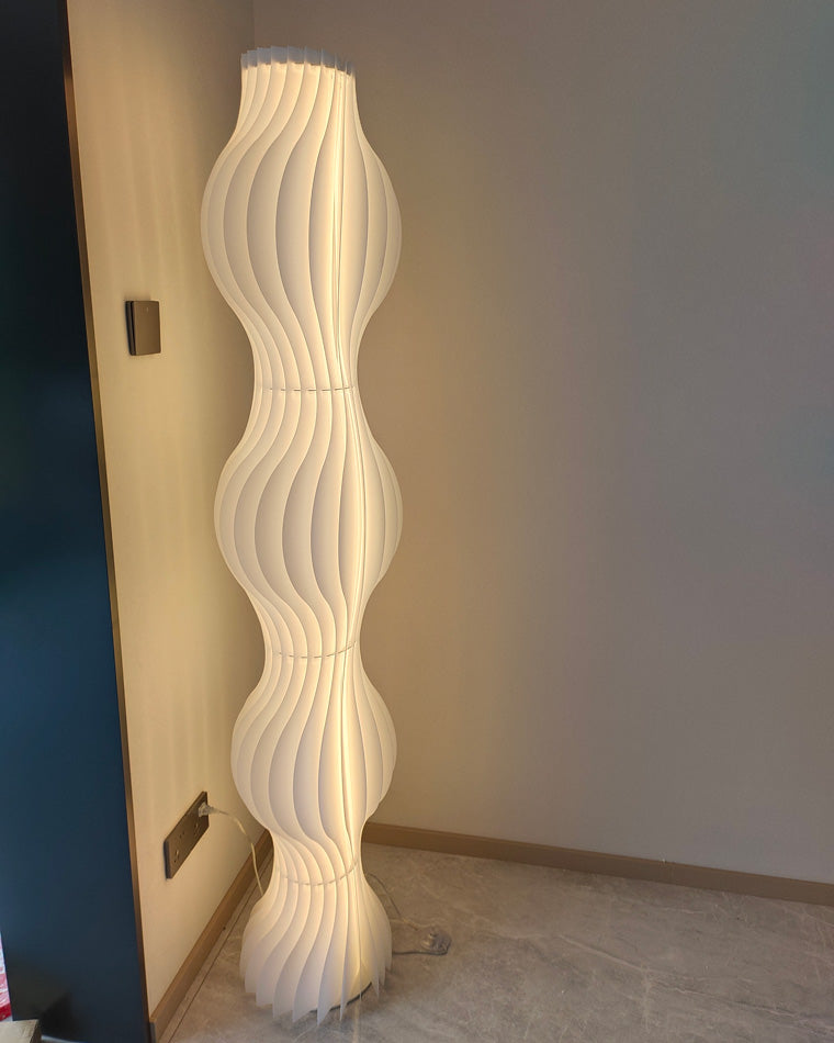 WOMO Lampe sur Pied Colonne Ondulée avec Variateur de Teinte - WM7074