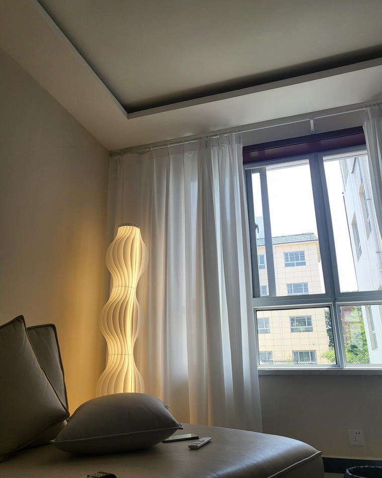 WOMO Lampe sur Pied Colonne Ondulée avec Variateur de Teinte - WM7074