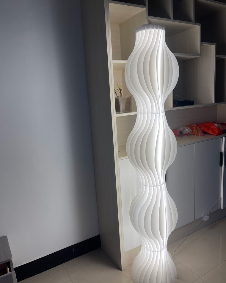 WOMO Lampe sur Pied Colonne Ondulée avec Variateur de Teinte - WM7074