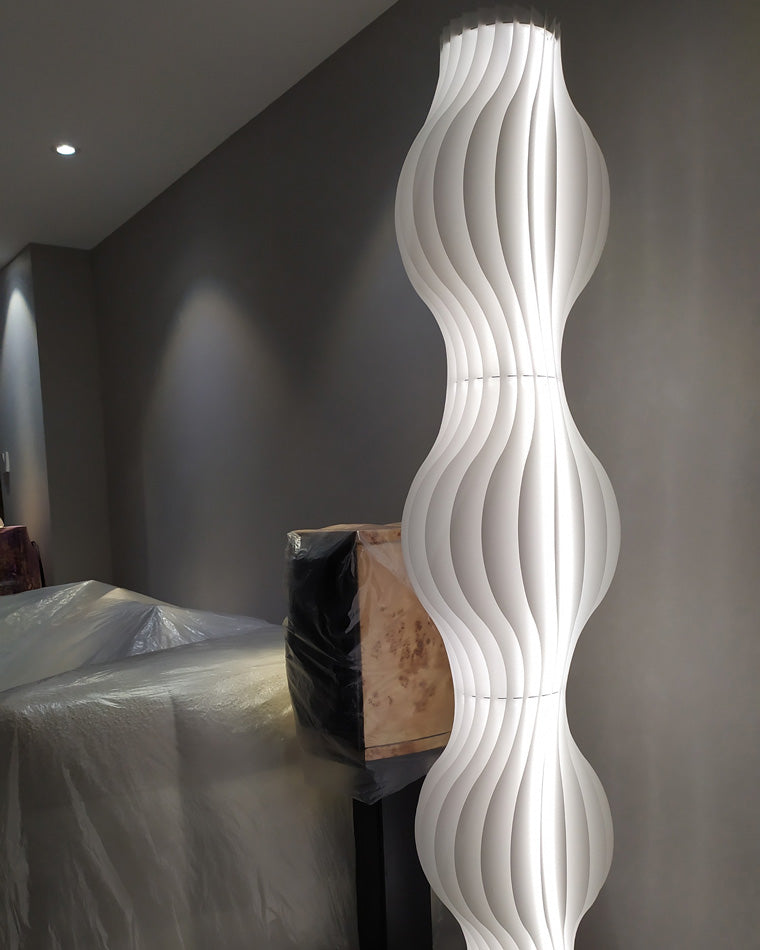 WOMO Lampe sur Pied Colonne Ondulée avec Variateur de Teinte - WM7074