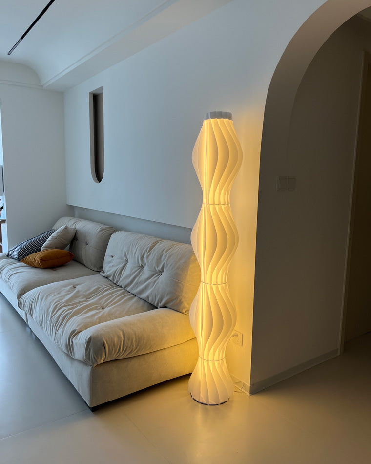 WOMO Lampe sur Pied Colonne Ondulée avec Variateur de Teinte - WM7074