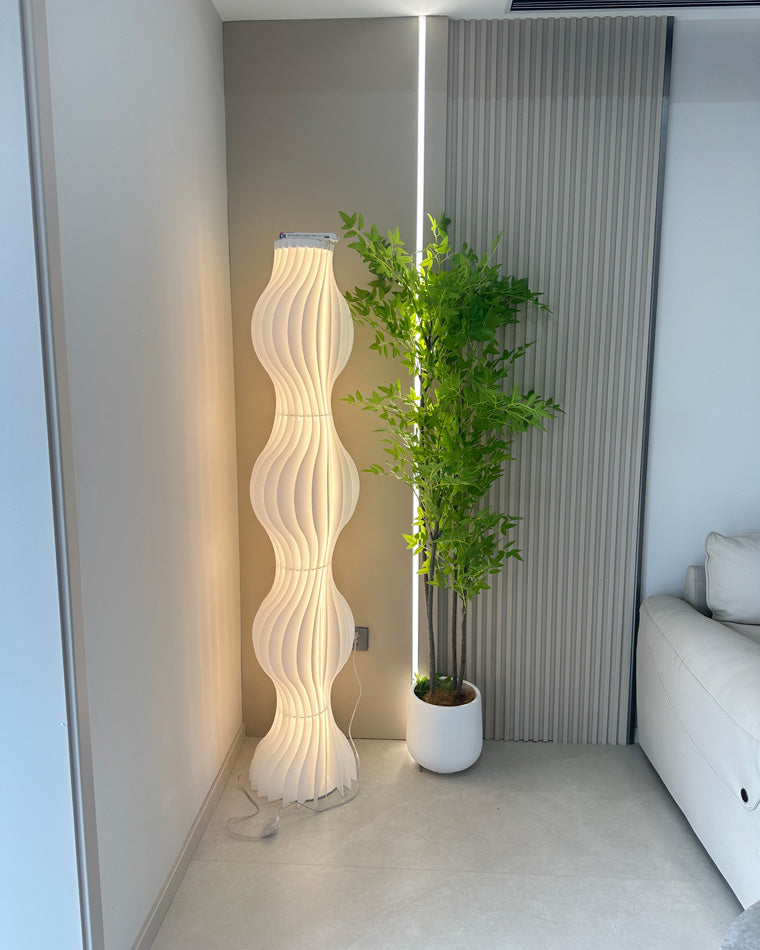 WOMO Lampe sur Pied Colonne Ondulée avec Variateur de Teinte - WM7074