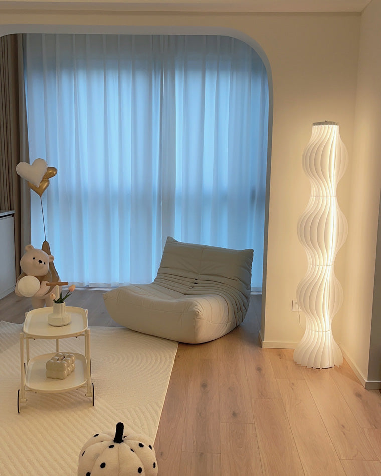 WOMO Lampe sur Pied Colonne Ondulée avec Variateur de Teinte - WM7074