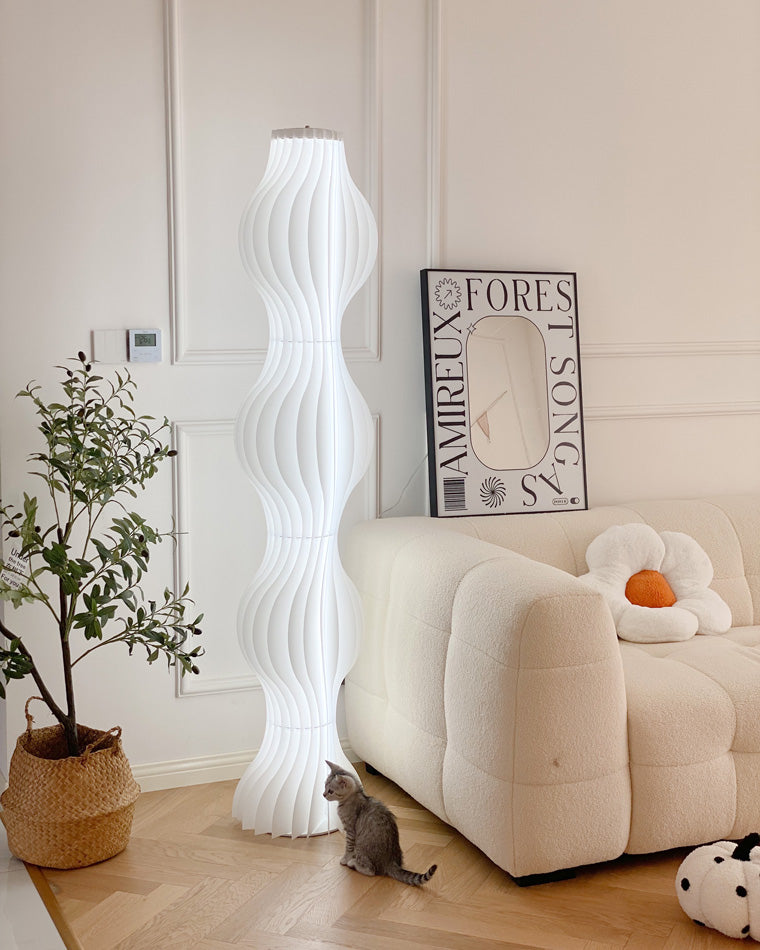 WOMO Lampe sur Pied Colonne Ondulée avec Variateur de Teinte - WM7074