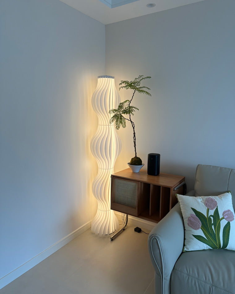 WOMO Lampe sur Pied Colonne Ondulée avec Variateur de Teinte - WM7074