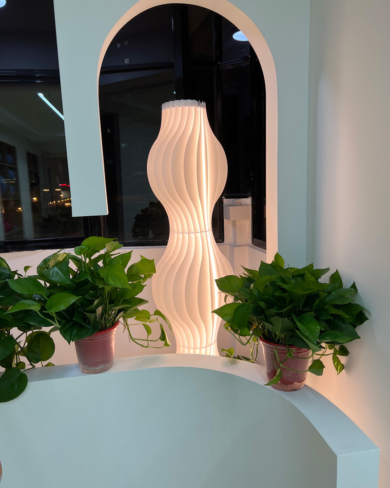 WOMO Lampe sur Pied Colonne Ondulée avec Variateur de Teinte - WM7074