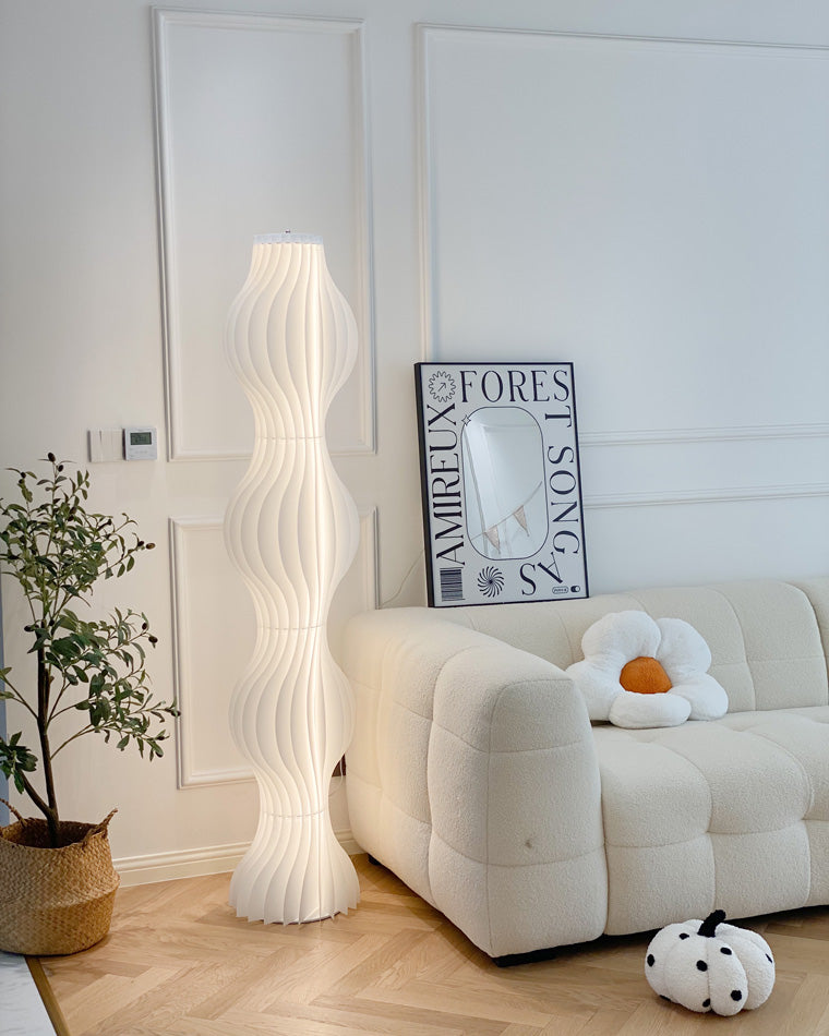 WOMO Lampe sur Pied Colonne Ondulée avec Variateur de Teinte - WM7074