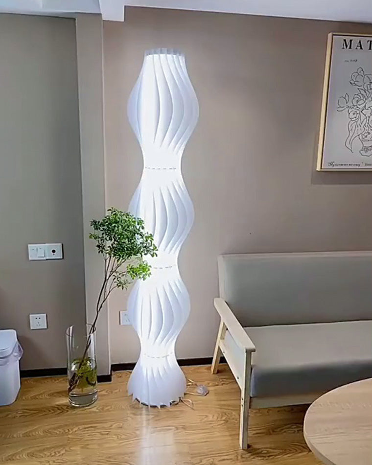 WOMO Lampe sur Pied Colonne Ondulée avec Variateur de Teinte - WM7074